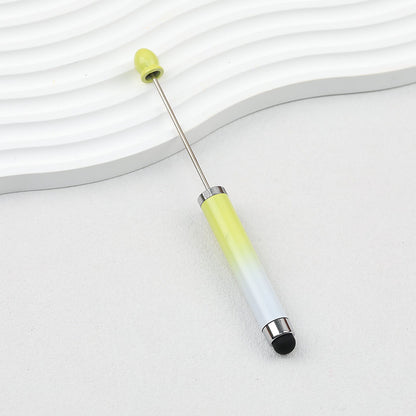 Gradient Color 3 In 1 Beadable Stylus Pens Plastic Body - Yellow gradient