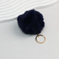Pom Pom Keychain Plush Violet Faux Fur Ball Gold Ring 8cm