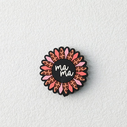 Silicone Focal Beads Daisy MaMa Sunflower Petals Leopard Print 20pcs