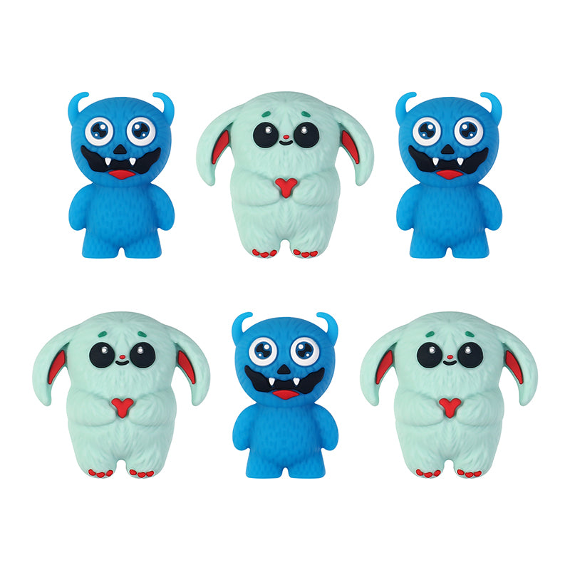 Silicone 3D Focal Beads Little Monster Bright Eyes Quirky Expressions 20pcs 2