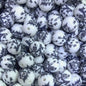 15mm Silicone Beads Black Owl Print Animal Theme 50pcs