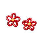 Hollow Dotted Line Sakura Flower Acrylic Beads 25mm 20pcs 4