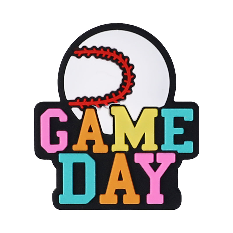 Silicone Focal Beads Ball Game Match Day Text 20pcs 13