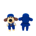 Silicone 3D Focal Beads Dog Blue Strap Pants Front View