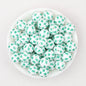 15mm Printed Leaf Pattern Silicone Round Beads 50pcs 5