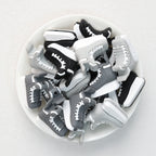  3D Grey Black Ice Skates Silicone Focal Beads 20Pcs 2