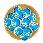 Silicone Focal Beads Seas The Day Turquoise Waves Glowing Suns 20pcs 2