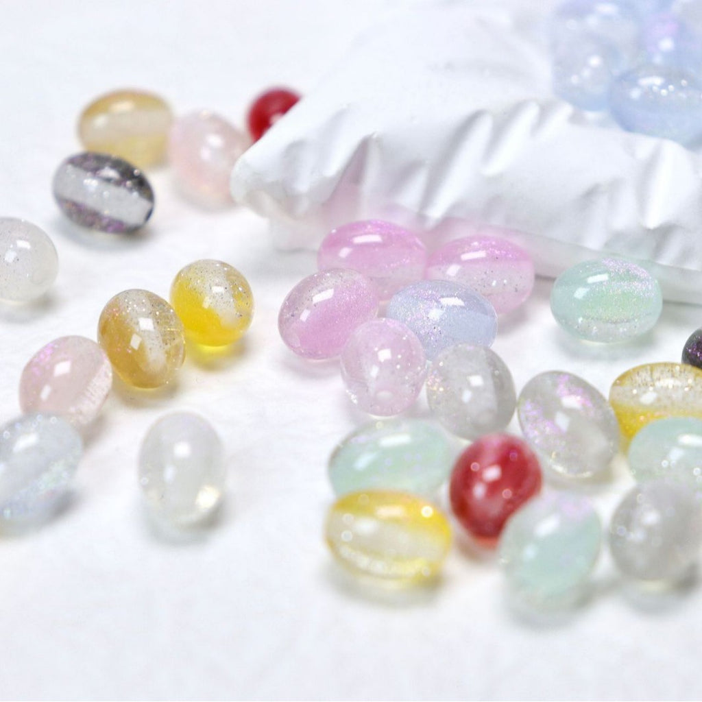 Iridescent Grape Shaped Resin Beads 8x10mm 100pcs