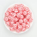 Valentine Theme 15mm Silicone Beads Printed Pattern 50pcs - White XOXO