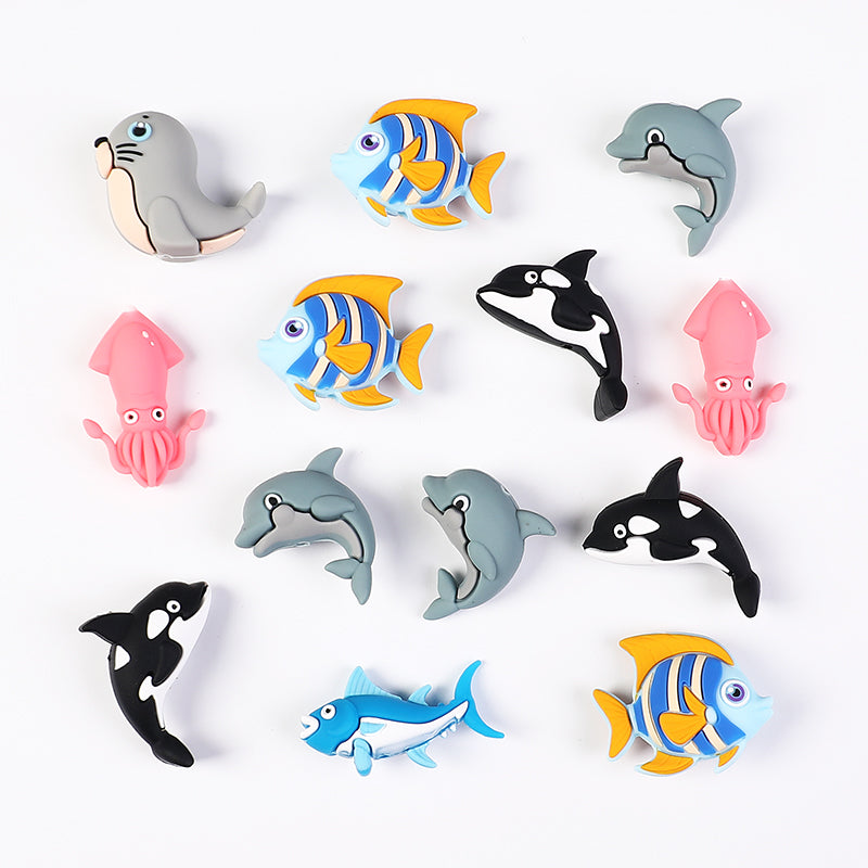 Silicone 3D Focal Beads Ocean Animals Aquatic Postures 20pcs 4