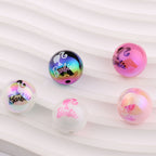 Plating Round Acrylic Beads 16mm UV Barbie Letter Printed 20pcs 3