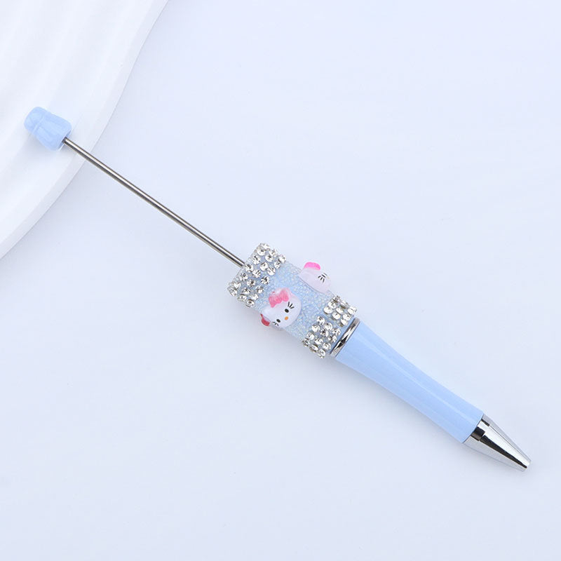 Beadable Pen with Kitty and Rhinestone  37