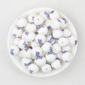 15mm Printed Pattern Silicone Beads Colorful Design 50pcs - Graffiti