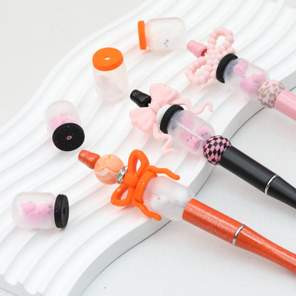 3D Halloween Ghost Silicone Focal Beads Pink White 20pcs
