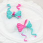 Tie Dye Glitter Bow Silicone Focal Beads 20pcs 9