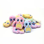 Silicone Focal Beads Little Duck Bowknot Big Eyes Pastel Colors 20pcs 3