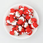 Silicone 3D Santa Claus Focal Beads Christmas Decoration 20pcs