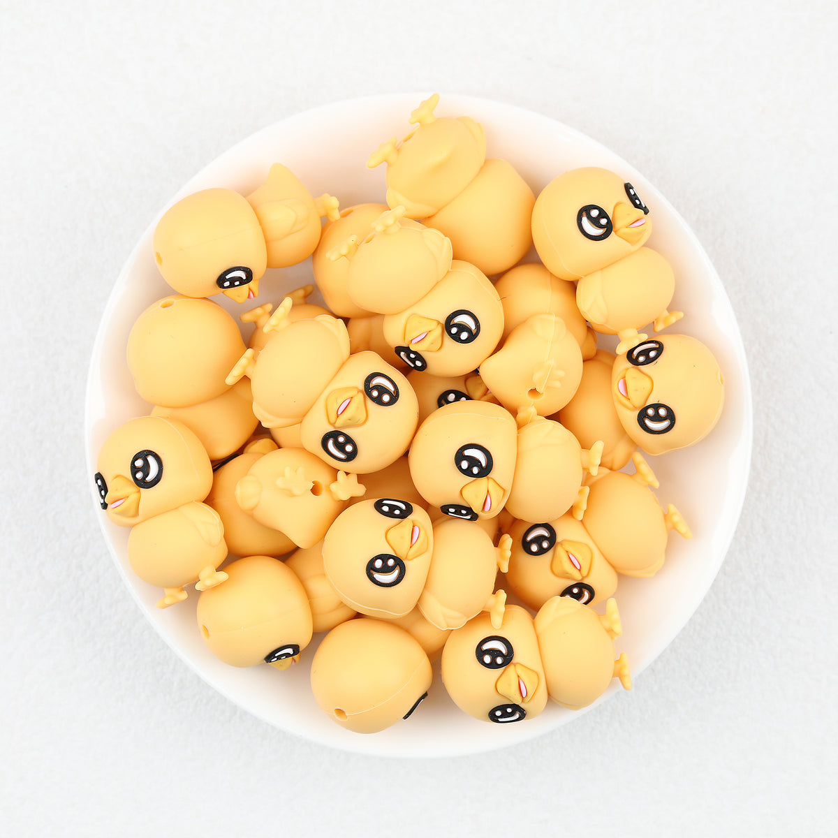  3D Cute Big Eye Duck Silicone Focal Beads 20Pcs 5