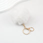 Pom Pom Keychain Fluffy Imitation Rex Rabbit Fur Ball 8cm With Lobster Clasp - 23# White