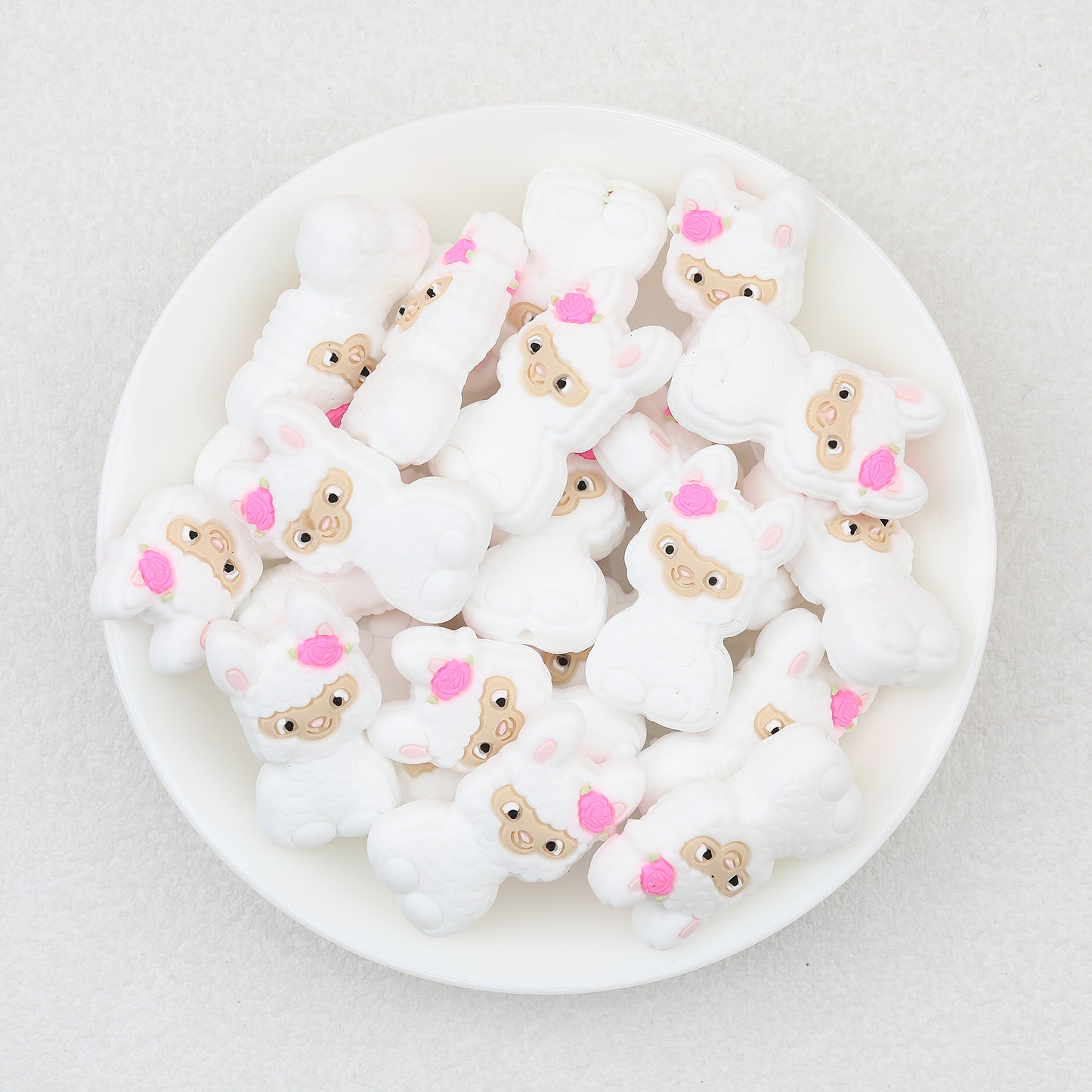 10 Color Cute Alpaca Silicone Focal Beads 20pcs 9