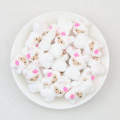10 Color Cute Alpaca Silicone Focal Beads 20pcs 9