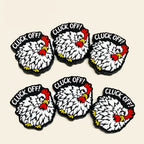 Silicone Focal Beads Chicken With Cluck Off Text 20pcs