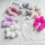 Beaded Ball Pearl Pom Pom Wristlet Keychain Colorful Pastel Neutrals