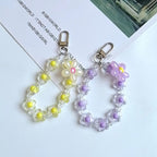 Acrylic Flower Beaded Keychain Pastel Translucent Floral Charm 3