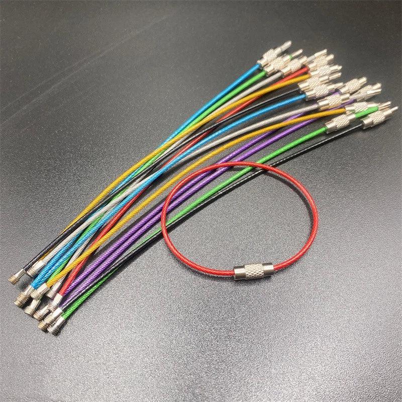 PVC Coated Wire Key Rings Colorful Durable 15cm 20pcs 2