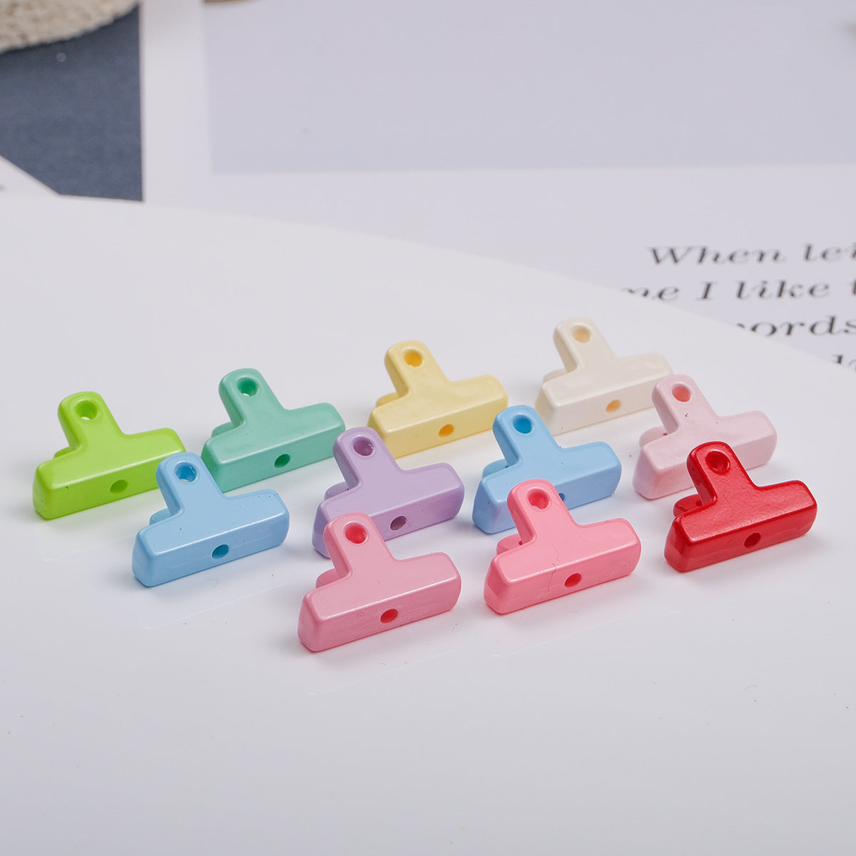 Painted Clip Acrylic Beads 20mm Baking Theme Colorful Glossy 100pcs 2