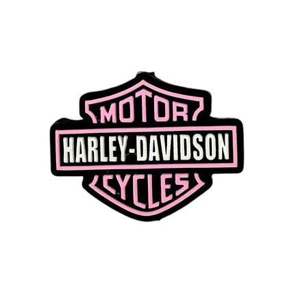 Silicone Focal Beads Harley Davidson Black Shield Emblem 20pcs