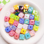 Light In The Dark Square Acrylic Beads 14.5mm Cheese Cube 10pcs 4
