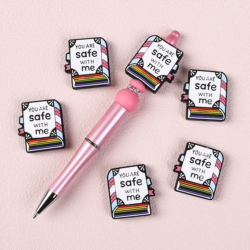 Silicone Focal Beads Library Reed Duck Book Phrase Set 20pcs 20