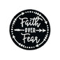 Silicone Focal Beads Faith Over Fear Circle Badge Arrow Accents 20pcs 4