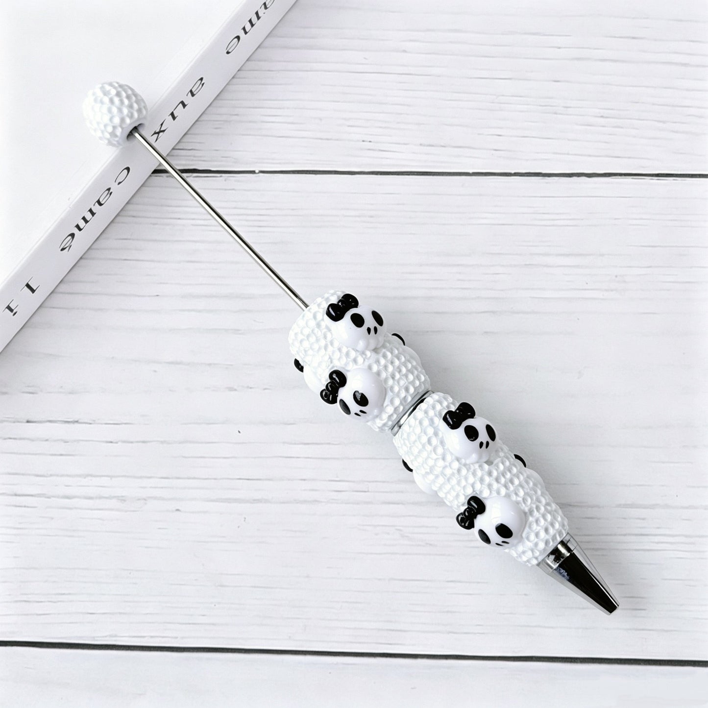 Beadable Halloween Pen with Pumpkin Ghost and Skull Designs 14