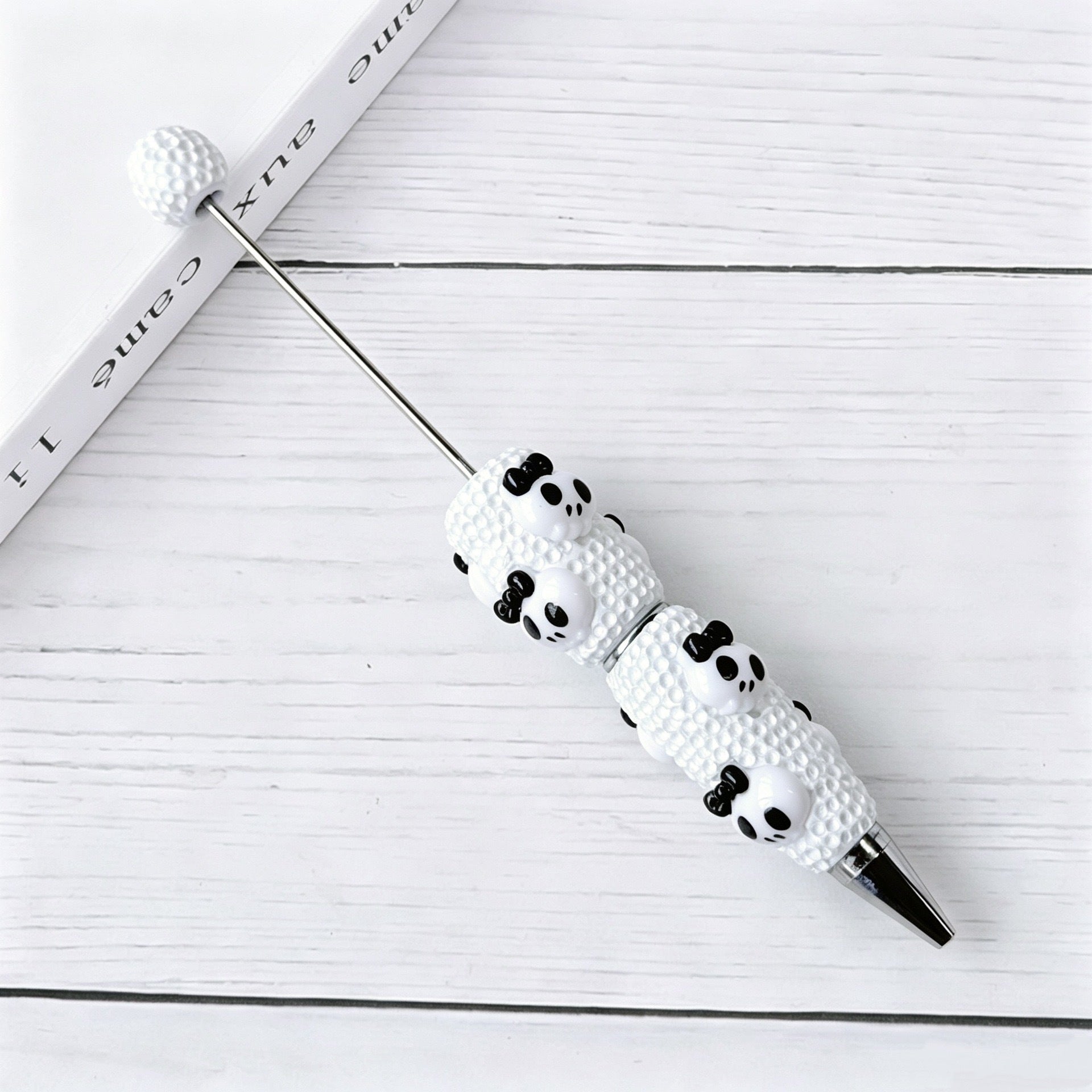 Beadable Halloween Pen with Pumpkin Ghost and Skull Designs 14