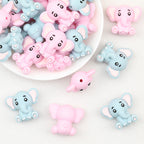 Cute 3D Elephant Silicone Focal Beads 20pcs