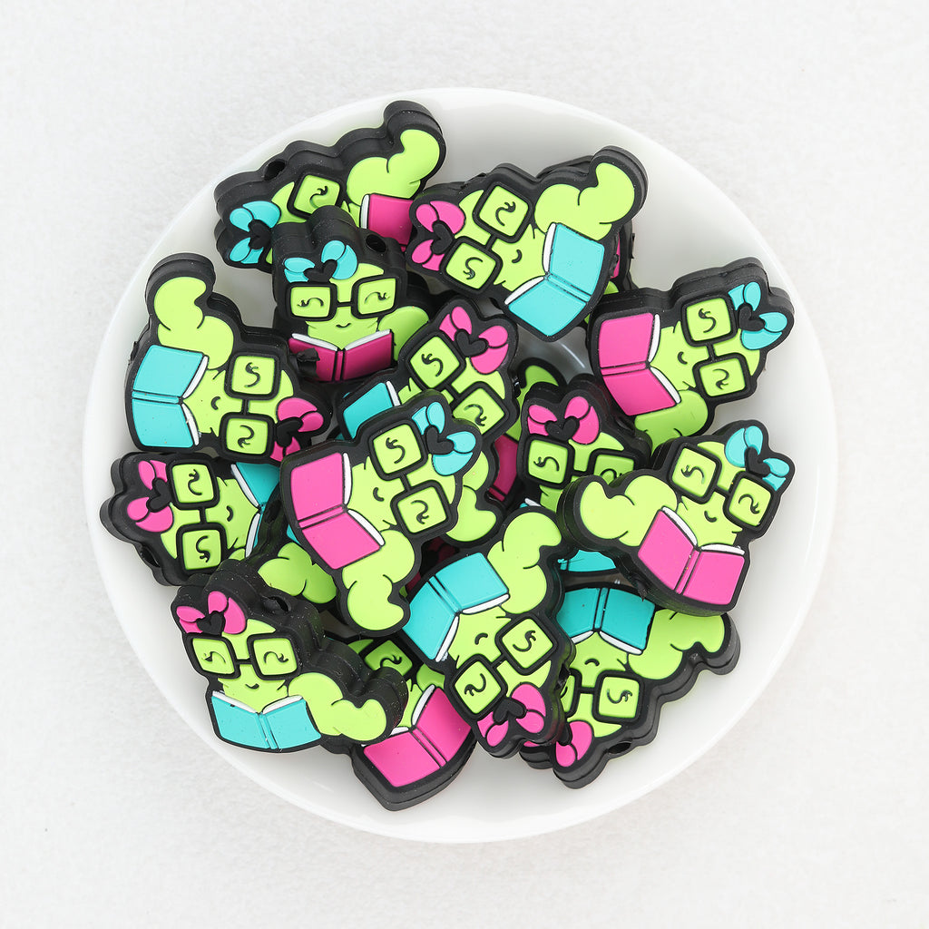 Glasses Caterpillar Reading Silicone Focal Beads 20 pcs 2