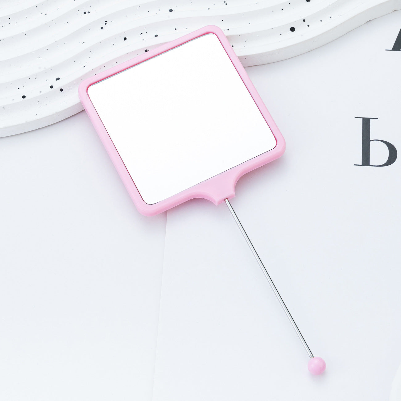 Beadable Plastic Mirrors Handheld Square