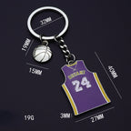 Metal Basketball Jersey Keychain Purple Yellow Bryant 24 Number 4