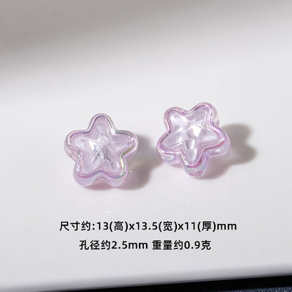 Transparent Iridescent Star Acrylic Beads 13mm 20pcs 5