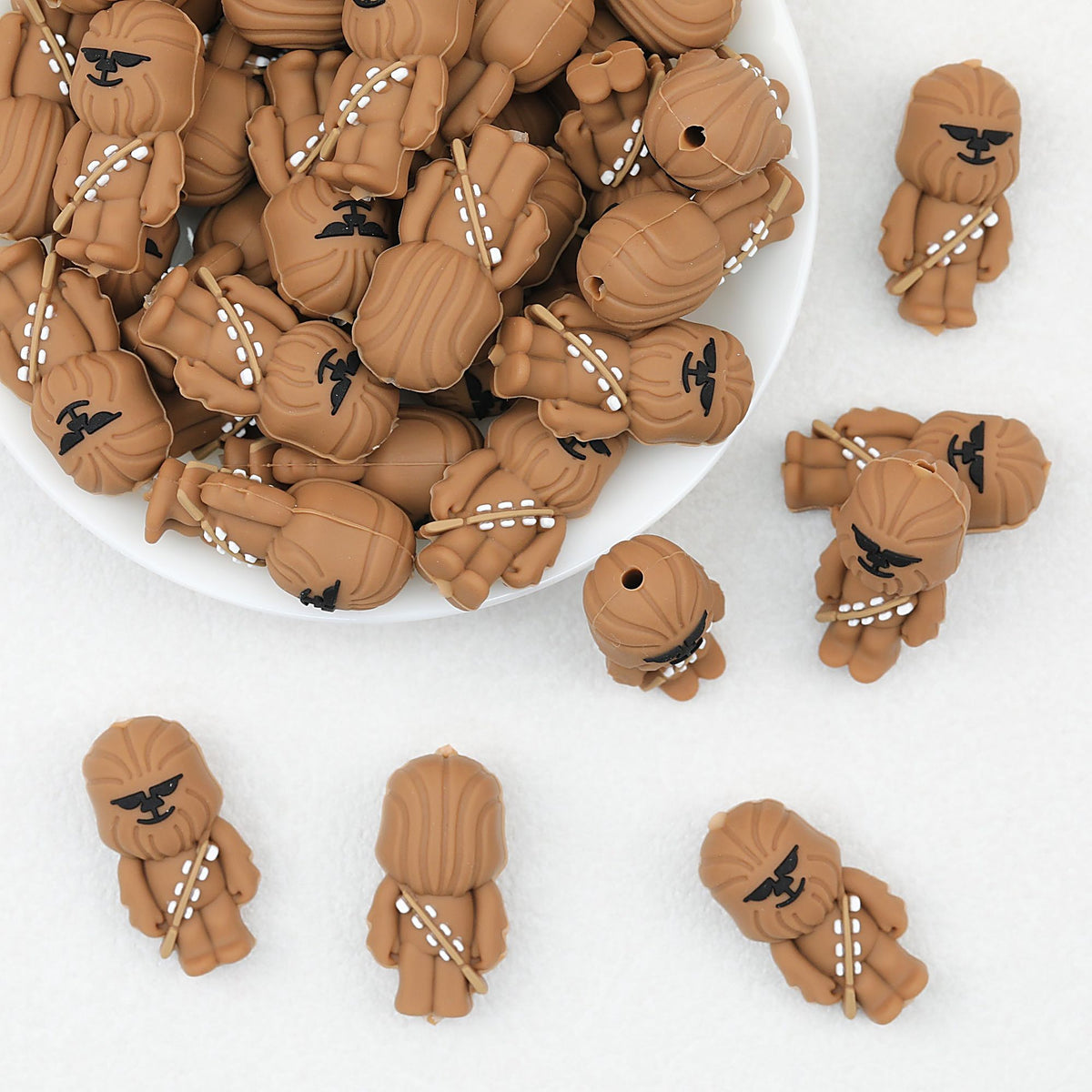 Fictional Character 3D Silicone Focal Beads Brown 20pcs