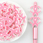 Pink CC Scarf Ribbon Silicone Focal Beads 20pcs 