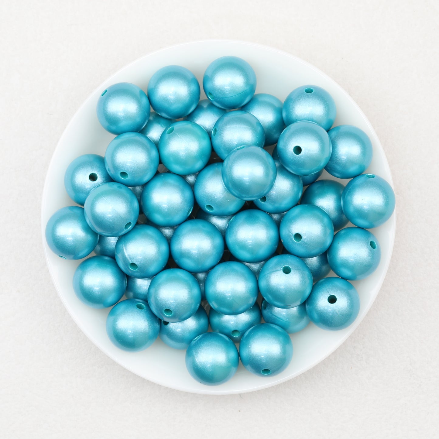 Metallic 15mm Round Silicone Beads 50pcs 8