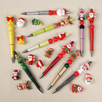 Silicone 3D Focal Beads Christmas Gingerbread Man Santa Claus Gift 20pcs 6
