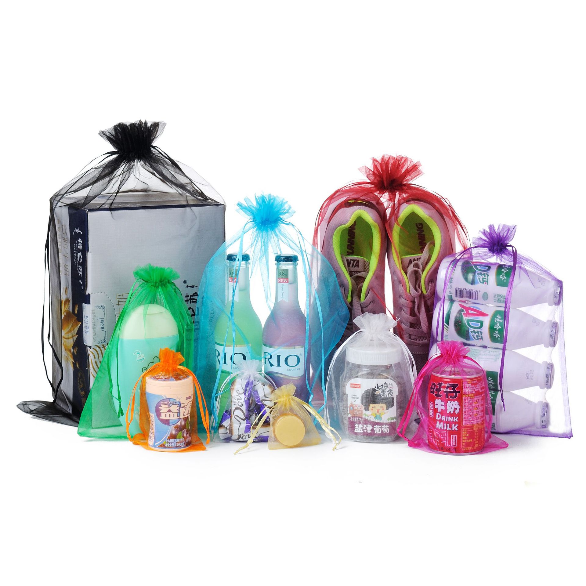 Organza Drawstring Bags Rectangular 30x40cm Solid Colors 100pcs 4