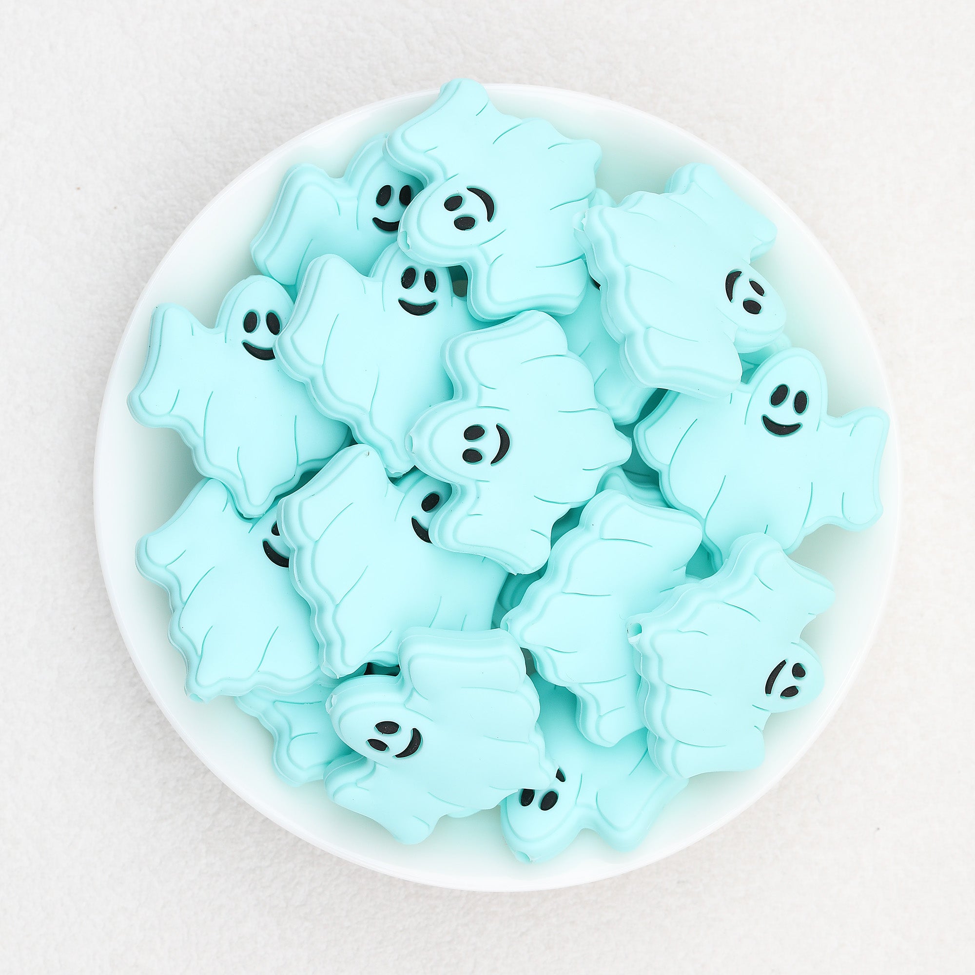 Halloween Multicolor Ghost Silicone Focal Beads 20pcs 3