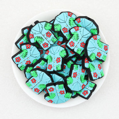 Summer Color Shirt Silicone Focal Beads 20pcs 4