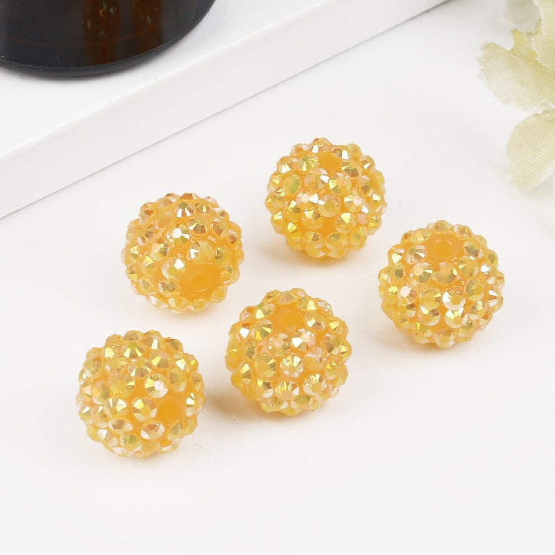 Bubblegum Ball Rhinestone Beads 12mm Multicolor Sparkle 50pcs 11
