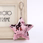 PU Star Sequins Keychain Soft Pink Reversible Sparkle 8cm 7